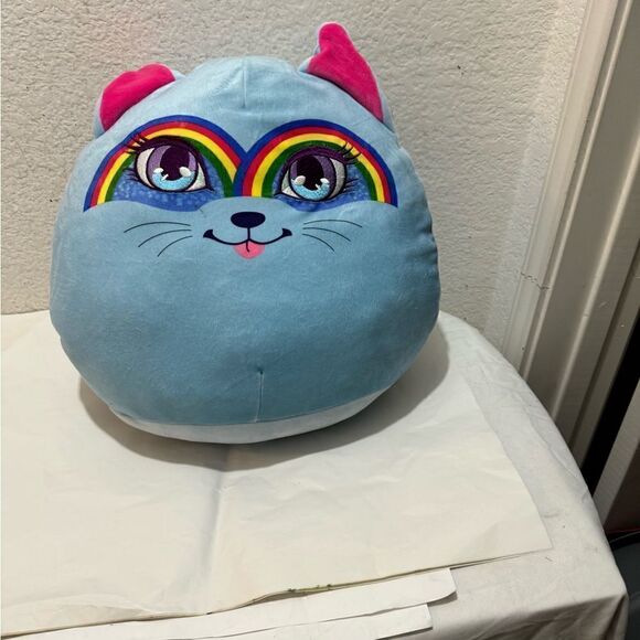 Large Cat Plush Stuffed Animal Mushmillows 16"tall(w/ears) Pillow Rainbow Kitty - Picture 1 of 6